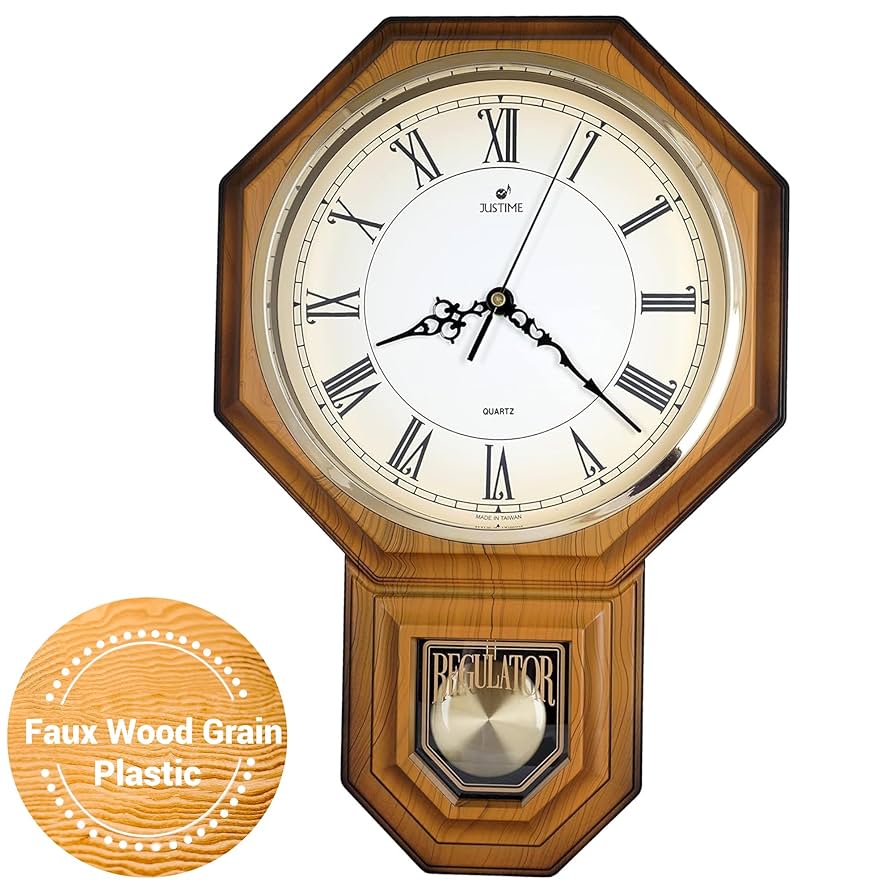 William ｜Rome +  Amazon.com: Pendulum Wall Clock - Real Wood Regulator Clock